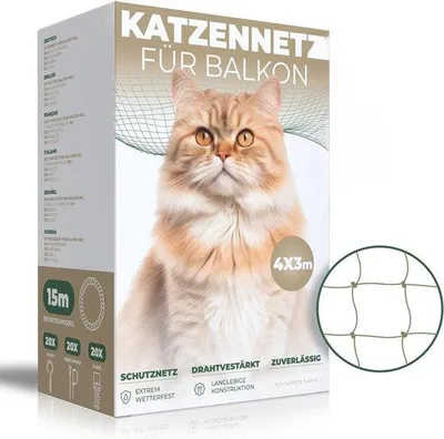 Immagine prodotto di Rete per gatti Famanu - Rinforzata con filo metallico ed elegante - Trasparente