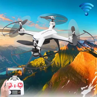 Image de DM009HW Gyro 6 axes 2.4GHz RC Mini Quadcopter avec caméra WiFi 0.3MP et télécommande(Blanc)