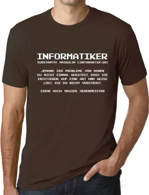 Produktbild von Herren Grafik T-Shirt Informatiker Definition Öko-Verantwortlich Vintage Jahrgang Kurzarm Lustige Druck Geburtstag Geschenk Mann