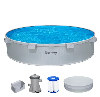 Produktbild von Bestway® Tanx™ Stahlwandpool-Set mit Filterpumpe Ø 305 x 61 cm, grau, rund