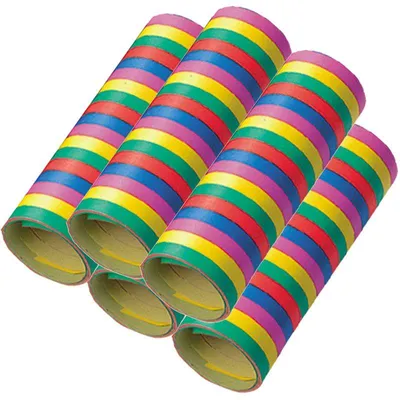 Produktbild von 5 Rollen Papier Luftschlangen bunt | schwer entflammbar