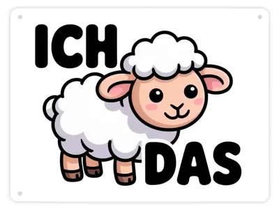 Produktbild von Niedliches Schaf - Ich schaf das Metallschild XL in 21x28 cm für die Motivation
