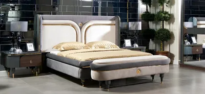 Image de Cadre de lit de luxe Lits Cadre de lit double Design Meubles Lit Mariage Hôtel Moderne