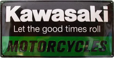 Immagine prodotto di Nostalgic-Art - Blechschild 25 x 50cm - Kawasaki - Motociclette Kawasaki