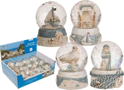 Produktbild von OOTB Glitterkugel Maritim auf Sockel
