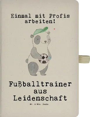 Produktbild von Mr. & Mrs. Panda notizbuch Fußballtrainer Leidenschaft - Transparent - Geschenk, Tagebuch, Spruch, Fußballspiel, Glücksbringer, Lustig, Skizzenbuch A5, Kladde, Journal