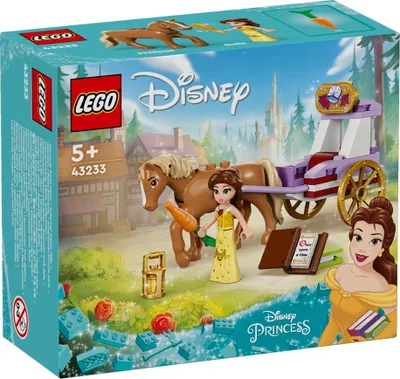 Produktbild von LEGO Disney Princess Belles Pferdekutsche, Prinzessinnen-Set mit Pferde-Spielzeug und Puppe, Kutsche mit Pferdefigur zum Disney Film Die Schöne und das Biest, Geschenk für Mädchen und Jungen 43233