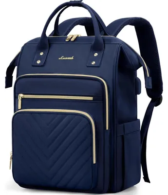 Produktbild von Rucksack Damen 17,3 Zoll Laptop Schulrucksack Wasserdicht Marineblau