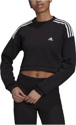 Produktbild von adidas Damen Crop Crew W Sweatshirt Pullover schwarz Grösse M / 38-40