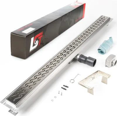 Produktbild von Duschrinne Doppelwelle Wellen 1000x70mm Ablaufrinne Edelstahl Siphon Haarsieb