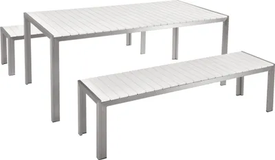 Obrázek produktu pro BELIANI Sada zahradního nábytku bílá syntetické dřevo hliník 8místný obdélníkový venkovní moderní