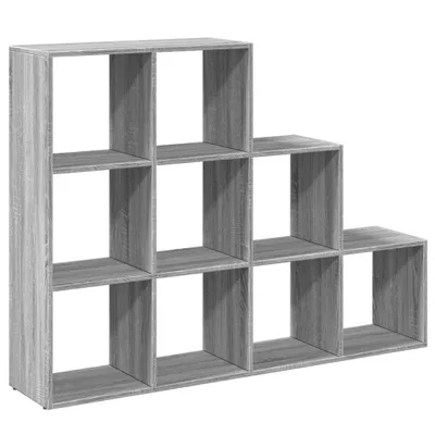 Zdjęcie produktu dla vidaXL Regał rozdzielający pokój 3 poziomy Szary Sonoma 137,5x29x103,5 cm