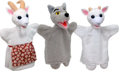 Produktbild von 3er Set Handpuppen Die Drei Kleinen Schweinchen 18,5 cm Mehrfarbig, 24702A