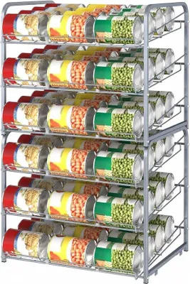 Produktbild von Famanu Stapelbarer Dosenorganizer Set von 2 - 3-lagiger Dosenhalter für bis zu 72 Dosen