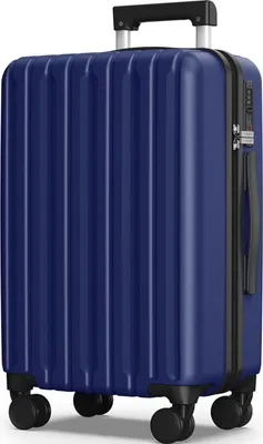 Image de SHOWKOO Grande valise rigide en polycarbonate 75cm avec serrure TSA & 4 roulettes - Bleu foncé XL