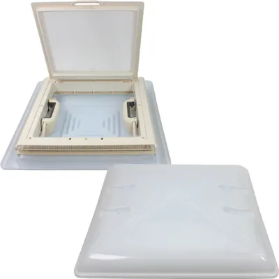 Zdjęcie produktu dla Wyłaz dachowy MPK model 46 okno dachowe maska dachowa 40 x 40 cm przyczepa kempingowa przyczepa kempingowa biały perłowy