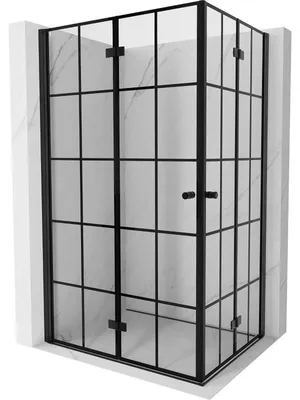 Obrázek produktu pro Mexen Mist-F Duo sprchová kabina skládací levá 95 x 90 cm, černá mřížka, černá - 8A6-095L-090P-70-77