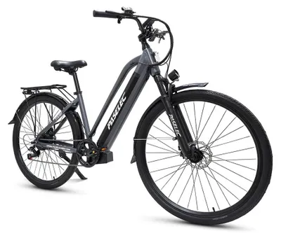 Image de TX10 - Vélo électrique - Vélo de ville - Moteur brushless 48V 250W - Autonomie de 31 à 60 km - Pneus 700x40C - Fourche à suspension, freins à disque mécaniques - 7 vitesses - Gris