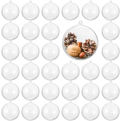 48 transparente Weihnachtskugeln 8 cm zum Befüllen und Dekorieren