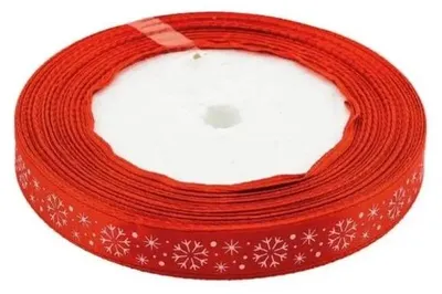 Immagine prodotto di Nastro ribaltato in raso con motivo natalizio, 12 mm x 22 m - Brewis