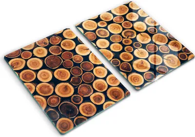 Produktbild von Glasschneideplatte - Herdabdeckplatte - 2x40x52 cm -Schneidebrett - Spritzschutz - Holzstümpfe