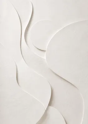 Produktbild von Abstraktes Poster DIN A2 – 42x59,4 cm - White Relief Texture Wandbild in Weiß & Creme, matt