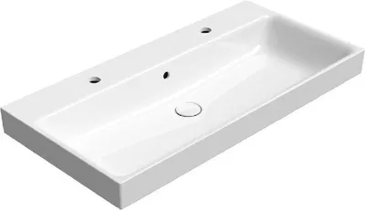 Zdjęcie produktu dla Sapho GSI Nubes - Umywalka podwójna 1000x500 mm, z przelewem, 2 otwory na baterie, ExtraGlaze, biała 9623211