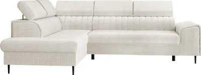 Produktbild von MIRJAN24 Ecksofa Kadurin, Wohnzimmmer L-Form mit Schlaffunktion und Bettkasten, Einstellbare Kopfstützen (Farbe: Flow 06, Seite: Links)