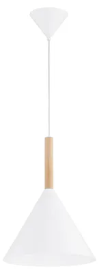 Obrázok produktu pre Závesná lampa FUKS, kužeľová, biela, 1xE27x15W, kov, rozmery: 90x32x32 cm, IP20, Alfa