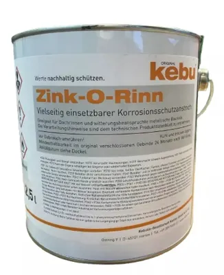 A white metal can of Zink-O-Rinn corrosion protection paint with orange and gray text and logos.