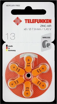 Produktbild von Telefunken Hörgeräte Batterien Größe 13 er (300 Stück)