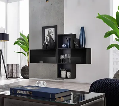 Produktbild von Designer Wand Regale Wohnzimmer Luxus Holz Möbel Stil Modern