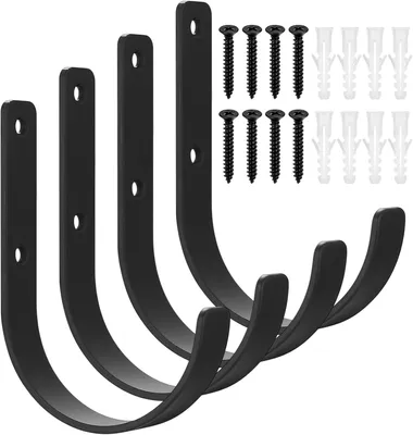 Produktbild von Wandhaken 4er Set, Starke Haken, Edelstahl, Für Garage, Garten, Werkstatt