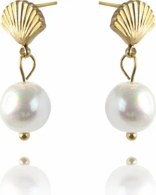 Produktbild von Ohrringe aus Chirurgenstahl, 14 Karat vergoldet, elegant und stilvoll, Maße 8,5 x 1 cm