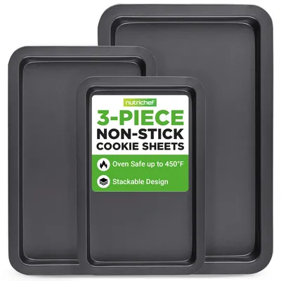3-tlg. antihaftbeschichtetes Backblech-Set, schwarz, 3 Größen