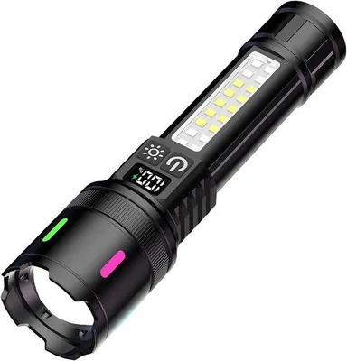 Productafbeelding van LED-zaklamp - Waterdichte, krachtige LED-zaklamp - Oplaadbaar via USB-C - 450 lumen - Zaklamp voor kamperen en outdooractiviteiten, geschikt voor noodsituaties - compact en waterdicht