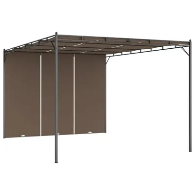 Produktbild von vidaXL Gartenpavillon mit Seitenvorhang 4x3x2,25 m Taupe