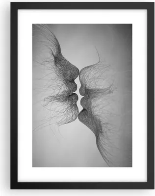 Produktbild von Gerahmtes Poster - Schwarzer Rahmen - Kuss Liebe Paar - 30x40 cm - Wand Bild - Wanddeko - Wandbilder - Kunstposter - Wandposter - Bilderrahmen - Bilder - Kunstdruck - Wanddekoration - P2BPA30x40-4967