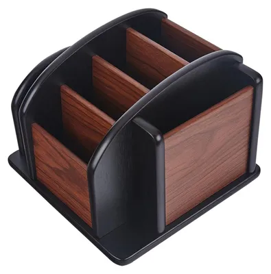 Image de Elzusha - Organisateur de bureau en bois avec 6 compartiments
