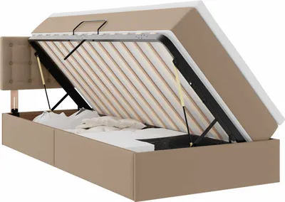 Image de Lit coffre avec matelas Cappuccino 90 x 200 cm