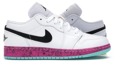 Image de Jordan 1 Low, plusieurs couleurs, semelles blanches (taille enfant/adolescent) - Pointure EU 36,5