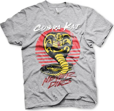 Produktbild von Cobra Kai Never Dies T-Shirt - Large - HeatherGrey
