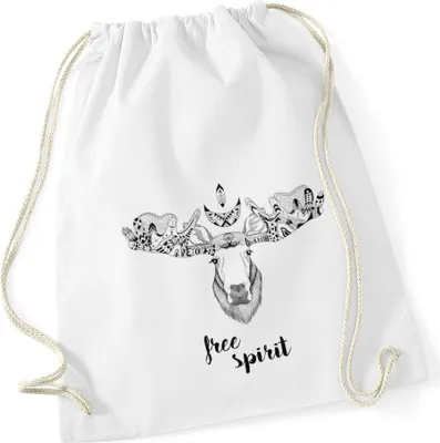 Produktbild von Turnbeutel Elch Geweih Aztekenmuster Boho Aztec Hipster Beutel Tasche Ethno Autiga®