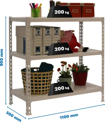 Produktbild von SIMONCLICK SUPERPLUS 3/500 900 CINZA/CINZA Metallregal