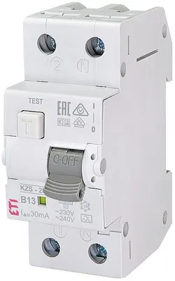 Zdjęcie produktu dla ETI FI-LS wyłącznik różnicowoprądowy KZS-2M, 2-biegunowy, B13/30mA