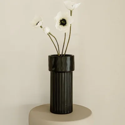 Produktbild von Indore Home – Vase Mary – Blumenvase – Wohnzimmerdekoration – Schwarze Vase
