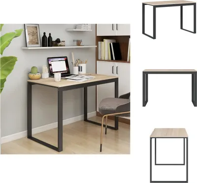 Immagine prodotto di vidaXL Scrivania per computer nera e rovere 110x60x73cm in legno - Scrivanie