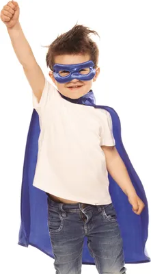 Immagine prodotto di Set di mantello e maschera da supereroe per bambini blu -