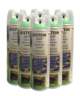 Zdjęcie produktu dla 6x Distein Ergonom 360° farba do znakowania w kolorze neonowej zieleni farba do znakowania w sprayu farba do znakowania w sprayu dla leśnictwa