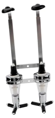 Produktbild von Wandhalterung aus Aluminiumlegierung für 2 Flaschen mit 30 ml Fassungsvermögen, federbelastet und leicht zu reinigen für Zuhause und Bars